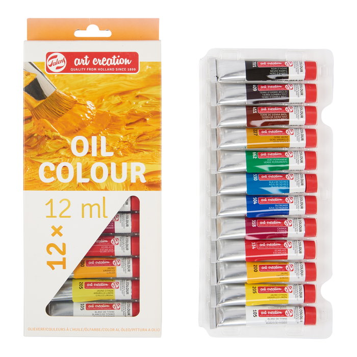 Talens Art Creation Set de Iniciación de Pintura al Óleo con 12 Tubos de 12 ml